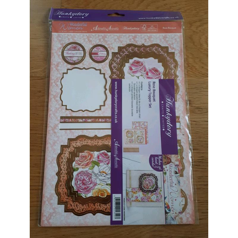 Rose bouquet card toppers