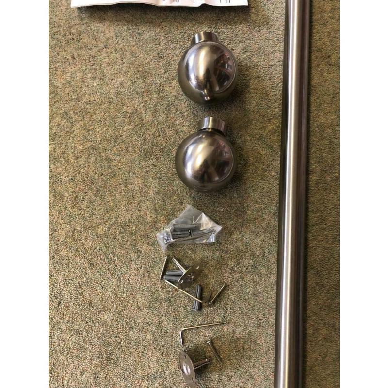 Steel curtain pole with finials 1.8m 28mm from John Lewis