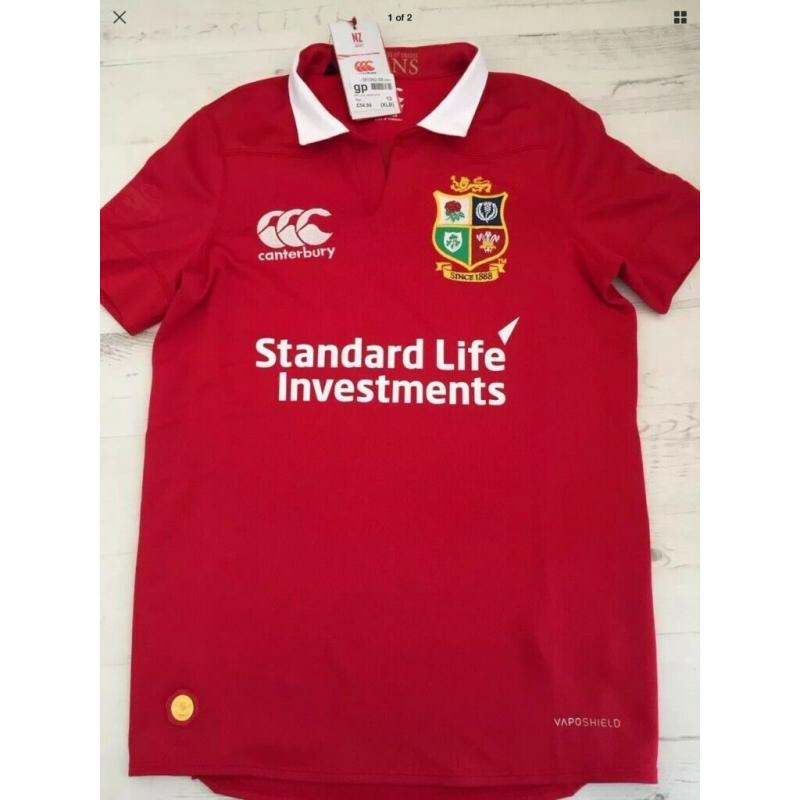 BRAND NEW WITH TAGS AUTHENTIC British and Irish Lions Canterbury Branded Rugby Shirt (RRP ?55)