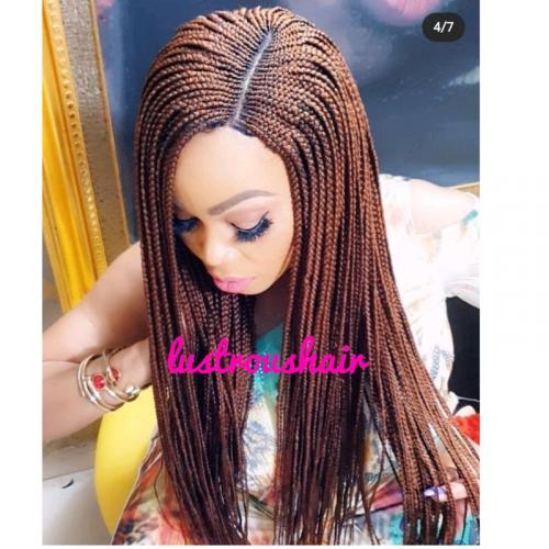 Braided Cornrow Ghana weaving Wig Braid wig African Braids long Wig