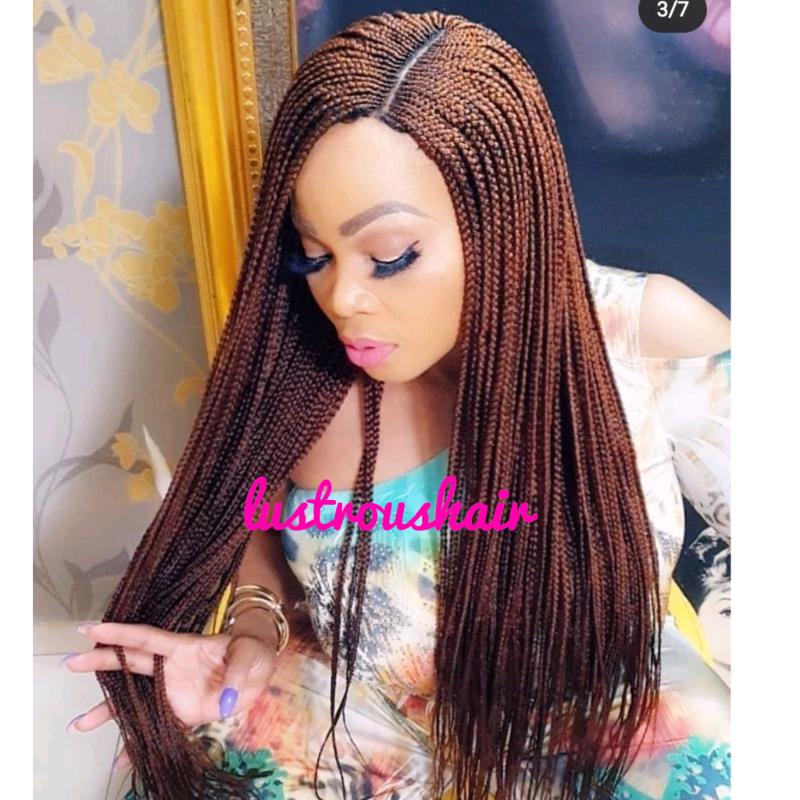 Braided Cornrow Ghana weaving Wig Braid wig African Braids long Wig