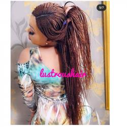 Braided Cornrow Ghana weaving Wig Braid wig African Braids long Wig