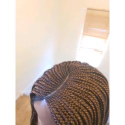 Braided Cornrow Ghana weaving Wig Braid wig African Braids long Wig