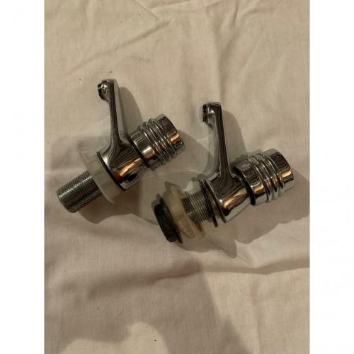 Chrome bath taps