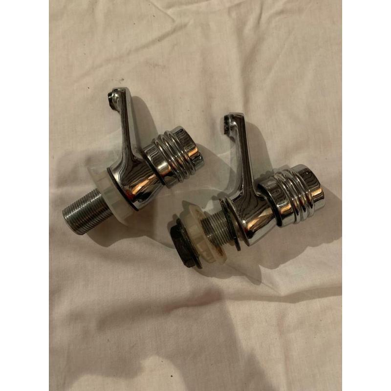 Chrome bath taps