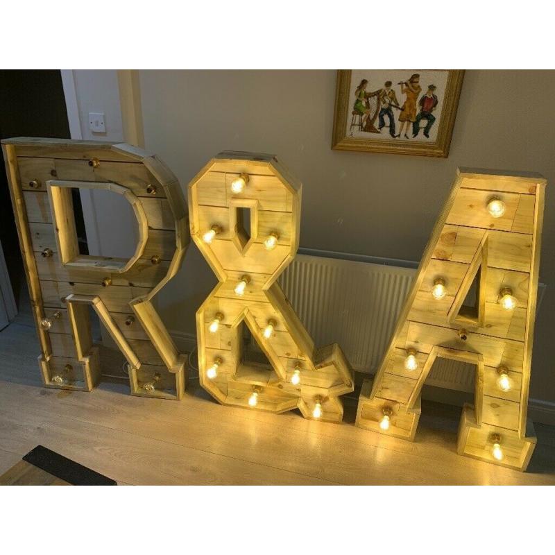 Light up Letters - R , &, A