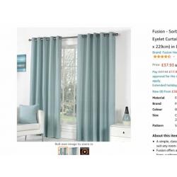 Duck egg lined curtains