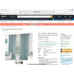 Duck egg lined curtains