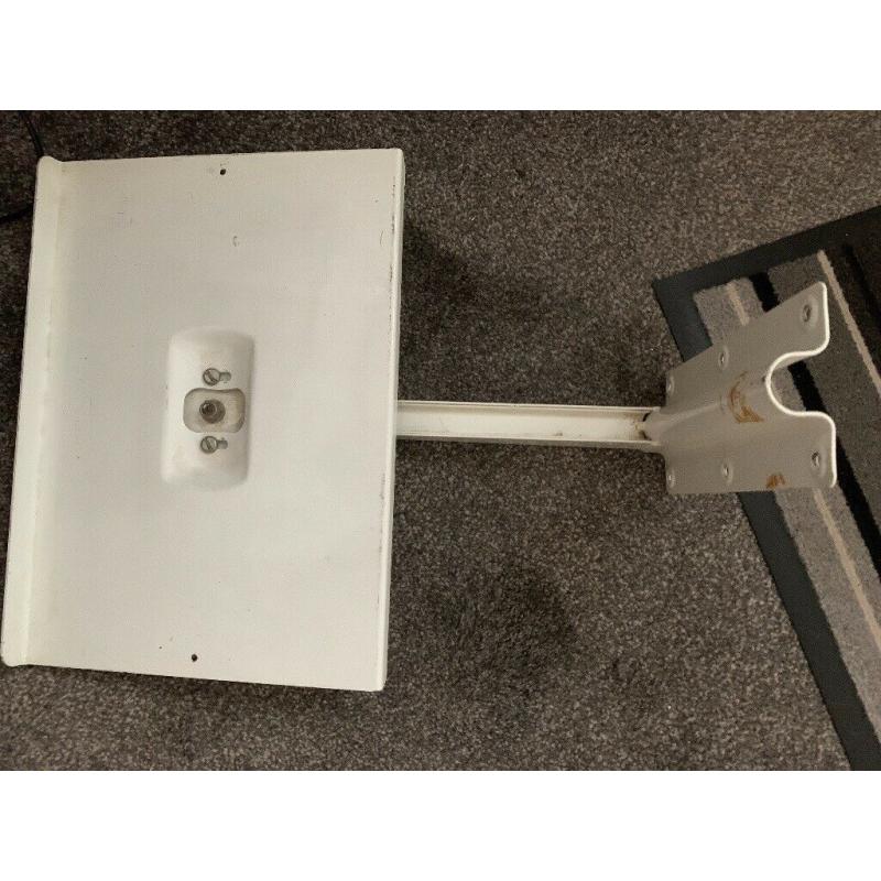 white strong metal wall/shelf bracket for TV or microwave etc... was used for old style portable