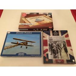 Two, Jigsaws, One New. 1,000 Pieces. good condition.