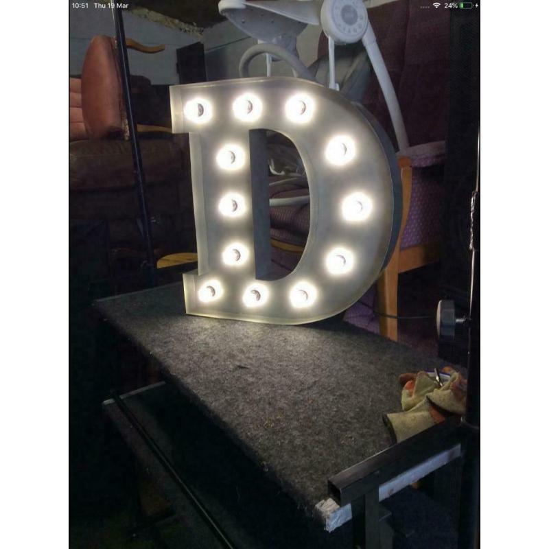 2ft high metal vintage marquee lights love letters (?30 each )