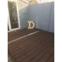 2ft high metal vintage marquee lights love letters (?30 each )