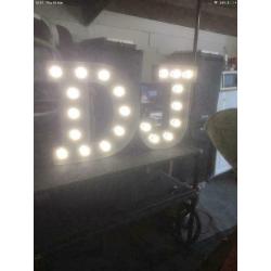2ft high metal vintage marquee lights love letters (?30 each )