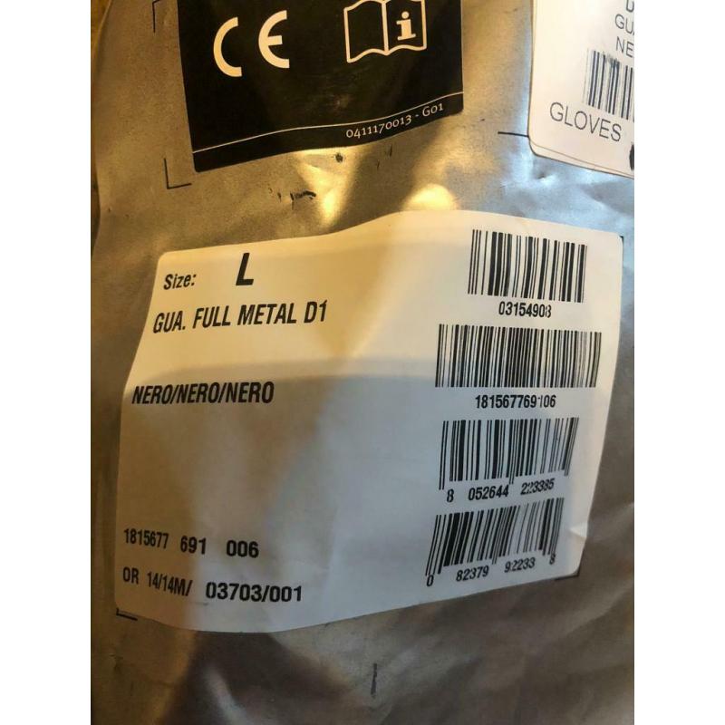 Brand New Xmas Dainese Full metal Nero D1 gloves size L motorcycle / motorbike / scooter was ?279