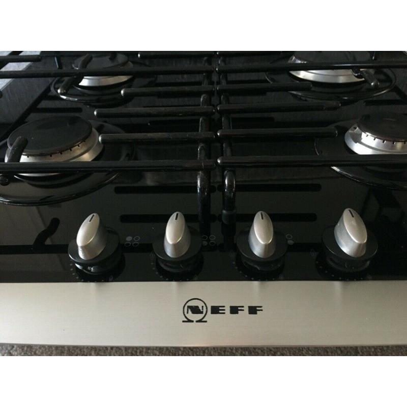 NEFF black glass gas hob