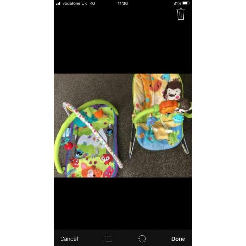 Fisher Price Musical bouncer and playmat