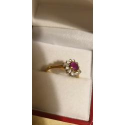 18ct Carat Yellow Gold Diamond & Ruby Ring
