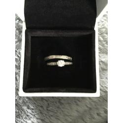 Planning on popping the question???? Lovely Palladium and diamond engagement and wedding ring set