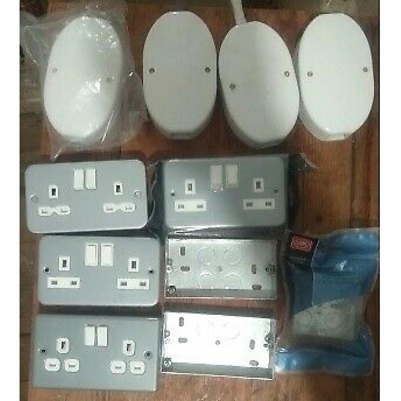 Electrical junction back boxes 2 1 gang double sockets fittings