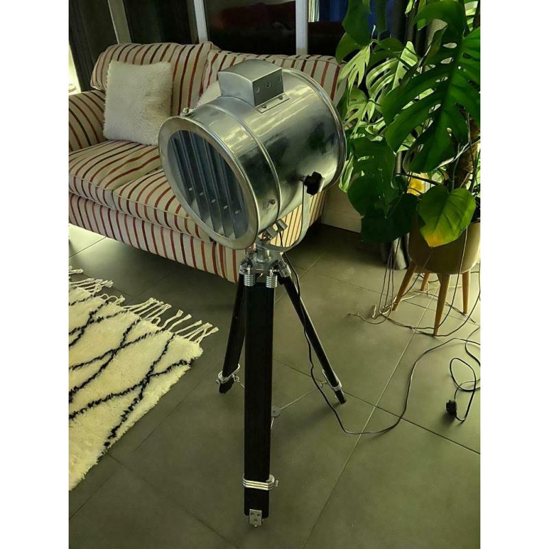 Tripod floor lamp, black/silver
