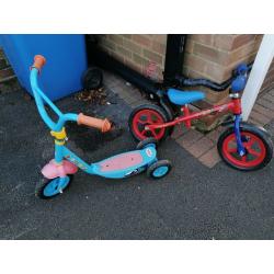 Kids walker bike and scooter