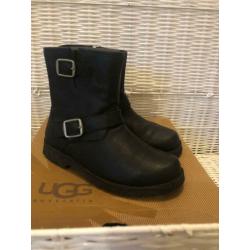 Black ugg biker boots