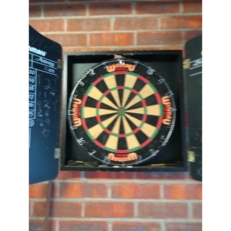 Dart board & cabinet