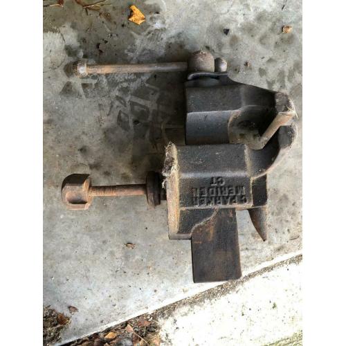 Antique American bench vice with anvil