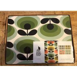 Orla Kiely Set Of 4 Placemats 70?s Oval Flower Design Placemats BNIB