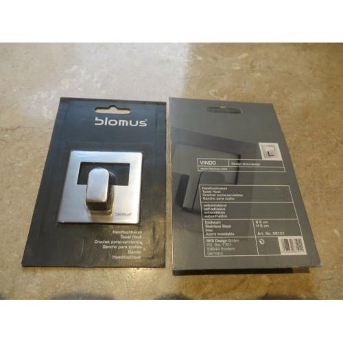 BLOMUS VINDO SINGLE TOWEL HOOKS (5) BRAND NEW STILL PACKAGED