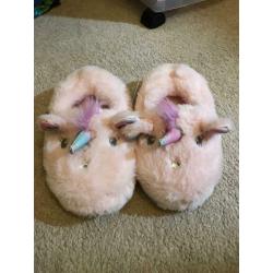 Brand new Accessorize Girls Unicorn Slippers size 11-12