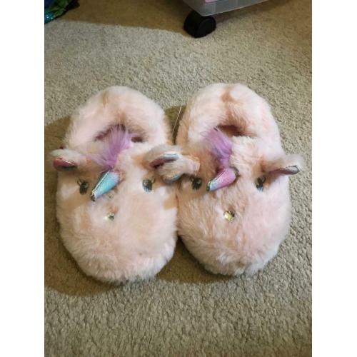 Brand new Accessorize Girls Unicorn Slippers size 11-12