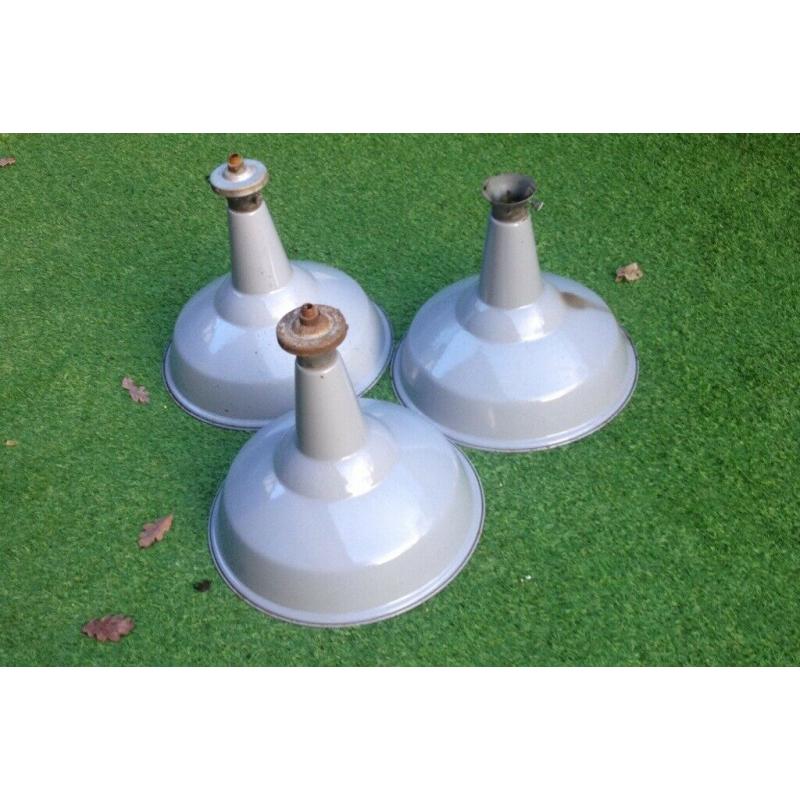 1950 industrial Classic grey enamel lights