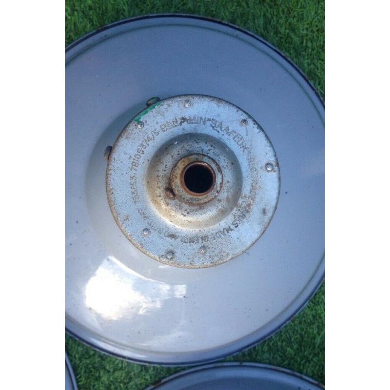 1950 industrial Classic grey enamel lights